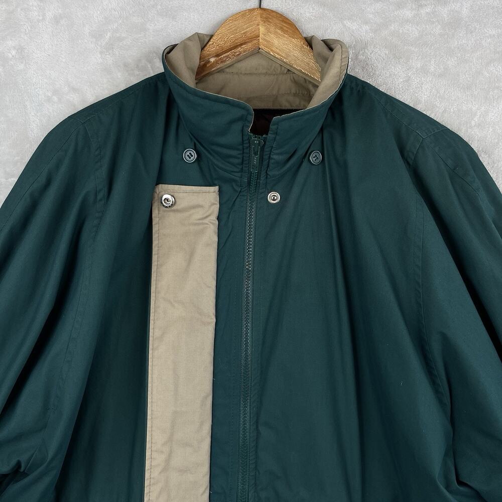 Vintage London Fog Men's Large Green Quilted Chore Jacket 90s Utility Gorpcore - Picture 8 of 16